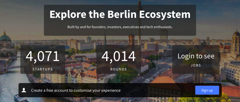 Screenshot from "Start-up Map Berlin"